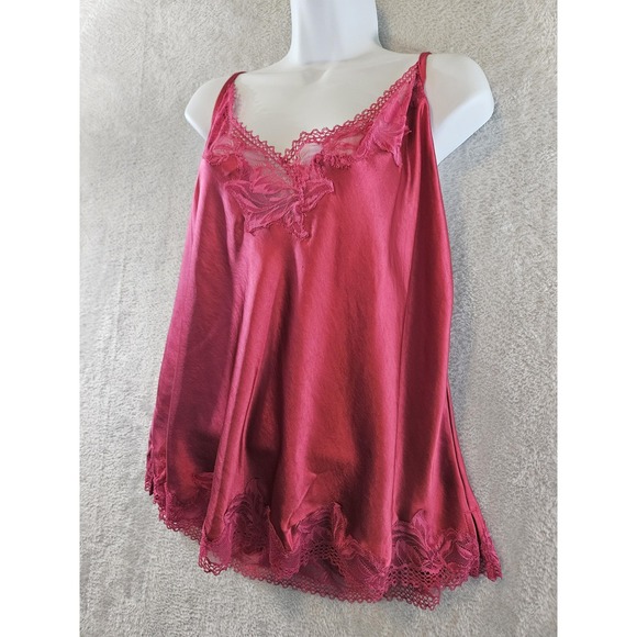 Soma Sensual Lace Camisole Womens XXL Pink Red Satin Sleepwear Lingerie Top - Picture 6 of 14